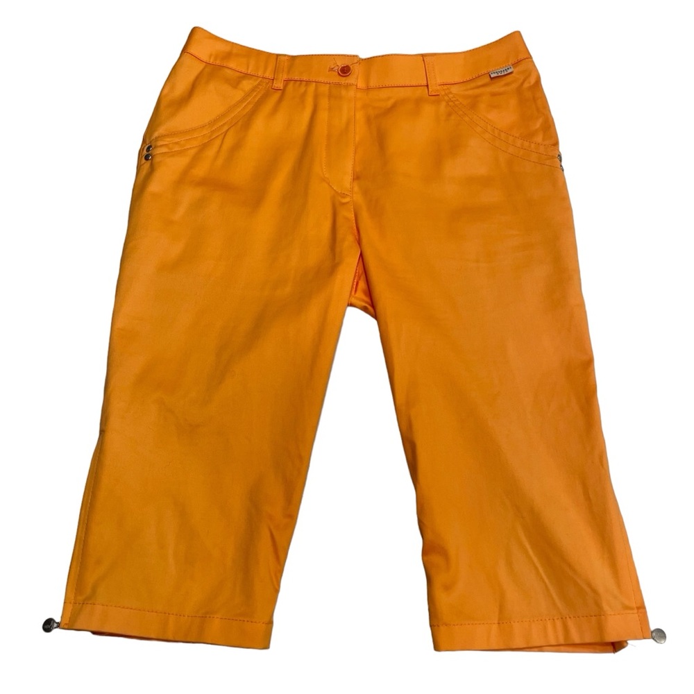 TRUSSARDI Golf Womens Orange Shorts Long w/Side Leg Zippers IT Sz 42 US M/8